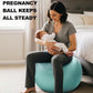 Trideer Pregnancy Birthing Ball - 1.7mm Extra Thick Yoga Ball for Maternity, Labor, Exercise, Physio, Recovery - Guide & Baby Memory Book Included - 440LB Anti-Burst & Non-Slip Stability