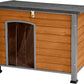 Indoor Outdoor Dog House,Anti-Chewing Iron Frame Dog Kennel,Wood Warm Pets Home,Weatherproof Outside Shelter for Feral Animal 33.5" (L) X 22" (W) X 25.2" (H) Brown