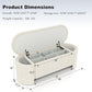 Storage Ottoman Bench Upholstered Corduroy End of Bed with Safety Hinge for Bedroom, Living Room, Entryway, Closet, Stool Modern Design Legs, No Installation Needed, White