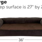 Furhaven Orthopedic Dog Bed for Large/Medium Dogs w/ Removable Bolsters & Washable Cover, For Dogs Up to 55 lbs - Sherpa & Chenille Sofa - Coffee, Large