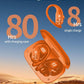 PocBuds Bluetooth Headphones Wireless Earbuds 80hrs Playtime Wireless Charging Case Digital Display Sport Ear Buds with Earhook Deep Bass IPX7 Waterproof Over-Ear Earphones for Phone Laptop Caramel