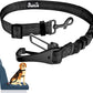 SlowTon Dog Seat Belt, Adjustable Dog Safety Belt Leash, 2 in 1 Latch Bar Attachment Dogs Car Seatbelt with Elastic Nylon Bungee Buffer, Reflective Nylon Belt Tether Connect to Dog Harness(B,35.5in)