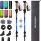 KINGGEAR Nordic Walking Stick, TP1 Hiking Poles Retractable Lightweight 7075 Aluminum, Trekking Poles with Flip Lock, Natural Cork and EVA Grip, 2pc Hiking Gear