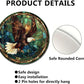 Lygond Metal Sign Tin Sign Circular Stained Glass American Bald Eagle Garden Sign for Restaurant 12×12 Inches