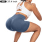 CHRLEISURE Women's 4 Packs Workout Gym Shorts, High Waisted Butt Lifting Scrunch Butt Seamless Booty Shorts