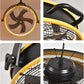Orison 24.8'' Outdoor/Indoor Garage Ceiling Fan, 6 Speed Ceiling Mounted Plug-In Cord Garage Fan with Remote&APP, Manual Vertical Rotation, Hook hanging for Gazebo, Patio, Yellow&Black