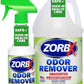 ZORBX Unscented Odor Eliminator for Strong Odor 16 Oz + 64 Oz - Used in Hospitals & Healthcare Facilities - Advanced Trusted Formula, Fast-Acting Odor Remover Spray for Dog, Cat, House & Carpet