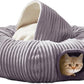 Cat Tunnel Bed for Indoor Cats,Cat Donut Tunnel Toy with Washable Circle Cushion,Blackout Tent, Multifunctional Playground Toys Hideplace for Kitty, Kitten, Rabbit,Ferret