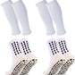 2 Set Grip Soccer Socks and Shin Guard Sleeves Non Slip Soccer Sleeve Socks for Men Women