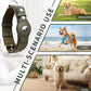 AirTag Dog Collar Soft Leather Webbing Dog Collar for AirTag Provides Double Protection for Small Medium and Large Dogs(Blue,S)