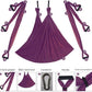Aerial Yoga Swing Set with 2 Extension Straps - Anti-Gravity Aerial Yoga Hammock Sling for Inversion Exercises, Indoor Outdoor Home Gym Fitness Equipment