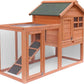 Rabbit Hutch Chicken Coop Kennel Easily Assembled 2 Story with Removable No Leak Tray Solid Fir Wood Weatherproof for Indoor Outdoor Pets