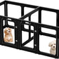 Clear Acrylic Dog Playpen with Door, for Puppy Cat Rabbit Transparent Pet Pen, Black Dog Playpen Indoor, Dog Fence, Easy Assemble & Cleaning Dog Pen for Small & Medium Dogs (23.6“ Height, 14PCS)