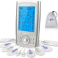 Belifu Dual Channel TENS EMS Unit 24 Modes Muscle Stimulator for Pain Relief Therapy, Electronic Pulse Massager Muscle Massager with 10 Pads, Dust-Proof Drawstring Storage Bag, Fastening Cable Ties