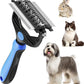 3-in-1 Pet Deshedding Tool – Grooming Brush for Dogs & Cats with Undercoat Rake & Dematting Comb (Blue)