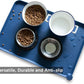 Hoki Found Large Silicone Pet Food Mat - Non Slip Dog, Cat Bowl Mat Tray - Waterproof Feeding Placemat - Indigo Ink