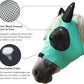 Horse Fly Mask with Ears - Large Eye Space for Full Vision, Breathable Stretch Comfort Fit, UV Protection, Forelock Opening, Easy Pull-On Green Full
