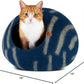 MEOWFIA Cat Cave – Premium Felt Cat Bed for Indoor Cats, Handmade 100% Merino Wool (Large, Deep Azure)