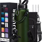 40OZ Water Bottle Stainless Steel - Cold-48H & Hot-24H Vacuum Insulated Water Bottle with Straw & Chug Lid, Strap Carrying Pouch, Paracord Handle & Flask Boot, Thermo Hydro Bottle for Hiking Cycling
