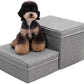 Foldable Dog Stairs/Steps 2-Tier Pet Steps Storage and Adjustable Steps for Small Medium Dogs Pet Steps Storage Stepper for High Beds Sofa Pet Dog Cat (2 Step-Light Grey)
