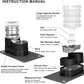 RIZZARI Automatic Cat Water Dispenser: Black 5L Elevated Feeder - Stainless Steel Gravity Bowl - Leakproof Base for Indoor Pets