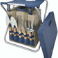 Garden Folding Gardener Stool with Gardening Tools Insulation Garden Bags Plus 5 Garden Tools and Gardening Kneeler Ideal Gift for Mother's Day/Father's Day (Navy Blue)