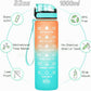 Enerbone Water Bottle, Leakproof BPA & Toxic Free, Motivational Water Bottle with Times to Drink and Straw, Fitness Sports Water Bottle with Strap for Office, Gym, Outdoor Sports