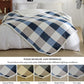 PU MEI Sherpa Fleece Throw Blanket 60" x 80" Reversible Plush Fluffy Large Big Blanket Lattice Flannel Blankets for Sofa Couch Bed (Grey-Soft Blue, 60"*80")