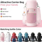 Insulated Water Bottle | Thickened Stainless Steel Vacuum Metal | Portable Sports Water Jug for Gym and Hiking with Straw, Carrier Bag, Handle Strap | BPA-Free 40 oz, Pink
