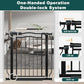 Baby Gate for Stairs 29.53"-53.1" Extra Wide, Pressure Mounted Dog Gate Indoor, Walk Thru Pet Gate for Cat Dog Child,Pet Gates for The House Doorway Black