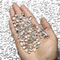 1 Lb (460 g) Clear Sea Glass Stones Irregular Rainbow Glass Pebble Decorative Rock Glaze Quartz Tumbled Gemstone Chips for Aquarium Decoration/Vase Filler/Jewelry Making/Handwork Craft