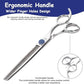 7'' Dog Grooming Scissors CNC 440C Blades Sharp and Durable Polished Chunker Dog Shears with Blue Diamond Adustable Screws Easy to Use for Groomer and Home User