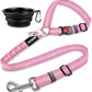 2 Piece Set Retractable Dog Car Seatbelts - Adjustable Pet Seat Belt for Vehicle Headrest Restraint - Heavy Duty & Elastic & Durable Car Harness