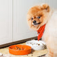 LE TAUCI Ceramic Slow Feeder Dog Bowls Small Breed, 0.6 Cups Dog Food Dish for Fast Eaters, Puzzle Bowl for Small Dogs and Cats,Sun Orange
