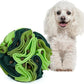 Pet Snuffle Ball, Puzzle Sniffing Interactive Dog Ball for Blind Dogs Training Stress Relief Dog Enrichment Toys Treat Machine Washable (15cm, Gradient Green)