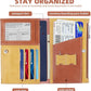 Genuine Leather Travel Passport Wallet, Slim RFID Blocking Holder for Secure Travel and Document Organization (Brown)