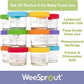WeeSprout Glass Baby Food Storage Jars w/Lids (4 oz, 12 Pack Set) Snack, Puree, Reusable Small Containers, Breast Milk, Fridge or Freezer, Microwave & Dishwasher Safe, Essential Must Have for Infants