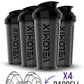 '-4 PACK- 28 oz Protein Shaker Bottle for Protein Mixes - 4x Wire Whisk | Leak Proof Shaker Cups for Protein Shakes | Protein Shaker Bottle Pack | Protein Shake Cup(All in Black)