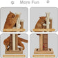 Cat Scratching Post Premium Natural Sisal Jute Carpet 3 Scratch Posts with Interactive Track Ball Base and Hanging Balls Toys Kitten Scratcher for Indoor Kittens and Small Cats