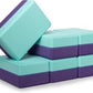 Sunshine Yoga 4" Striped Yoga Block, 6 Pack Bulk EVA Foam Yoga Blocks, Firm and Supportive Yoga Brick, Balance Foam for Stretching, Pilates, and Workout, 4" x 6" x 9"