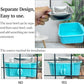kathson Crate Dog Bowl, Removable Stainless Steel Hanging Pet Kennel Cage Bowl Food & Water Feeder Coop Cup for Puppy, Cat, Rabbit,Guinea Pigs 2pcs Square(Blue,Green)