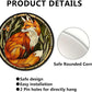 Lygond Metal Sign Tin Sign Circular Stained Glass Red Fox Wall Art for Bar 8×8 Inches