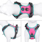PHOEPET 2019 Upgraded No Pull Dog Harness, Reflective Adjustable Vest, with a Training Handle + 2 Metal Leash Hooks+ 3 Snap Buckles +4 Slide Buckles(M, Pink)