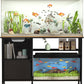 Fish Tank Stand, Modern Aquarium Stand with Built-in Cabinet and Shelves - Sleek Black Iron and Wood Grain Design for Stylish Home Décor（ 51.97" x W 19.69" x H 31.5"） Black