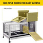 Aivituvin Rabbit Hutch Indoor Bunny Cage Outdoor Bunny House with Wire Floor Leakproof Plastic Tray