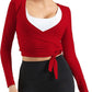 Women Tie Front Shrug Long Sleeve Bolero Cardigan Lightweight Casual Tops