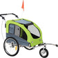 Aosom Dog Bike Trailer 2-in-1 Pet Stroller with Canopy and Storage Pockets