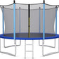 GYMAX Trampoline, 8FT 10FT 12FT 14FT 15FT 16FT Recreational Trampolines w/Safety Enclosure Net & Ladder - ASTM Certificated, Outdoor Trampoline for Kids and Adults