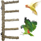 Allazone 3 PCS Nature Wood Bird Ladder Perch Nature Wood Stand Parrot Chew Toy Cage Hanging Pet Cage Bird Climbing Step Ladders for Small Animal