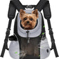 WOYYHO Pet Dog Carrier Backpack Small Dog Front Backpack Ventilated Mesh Dog Travel Back Pack with Safety Belt for Travel Hiking Cycling Outdoor Adventures (Size M: 5-9 lbs, Grey)